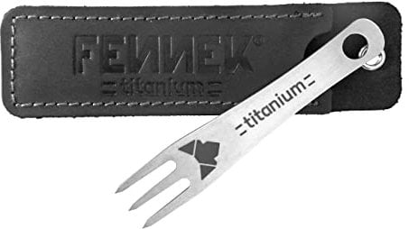 FENNEK Titan Pieker XL | in hochwertigem Lederetui | Made in Germany | Perfekt für Camping, Zelten, Urlaub, Festival, Bushcraft, Hiking | 1 Stück