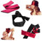 AWAVM 3 Stück Schlafmaske, Satin-Augenmaske, Rot/Schwarz, 150 cm, 7 cm(Schwarz Rot Rose Rot)