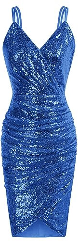 GRACE KARIN Cocktailkleider mit Pailletten Kleid Damen Glitternd Sequin Dress Tanzparty Bleistift Kleider CL762-13 XL