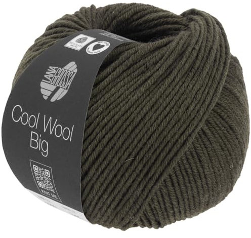 LANA GROSSA Cool Wool Big Melange | Extrafeine Merinowolle waschmaschinenfest und filzfrei | Handstrickgarn aus 100% Schurwolle (Merino) | 50g Wolle zum Stricken & Häkeln | 120m Garn FB 1629
