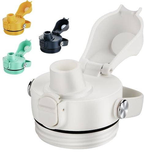 EIPOSAU Auslaufdeckel für Yeti Rambler-Flasche, BPA-frei, idealer Trinkverschluss für Yeti, passend für 45,7 cm, 66 ml, 91,4 l, 1,8 l Flaschen, Ersatzdeckel mit Druckknopf und Verschluss, Weiß