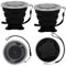 BELLE VOUS 4er Pack Schwarzer Silikon-Becher Faltbar mit Kordeln - 180 ml Wiederverwendbare Klappbecher Faltbecher mit Kunststoffdeckeln - Tragbare Faltbecher Trailrunning, Camping & Picknick