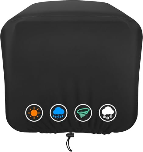 wasserdichte Abdeckung für Ninja Woodfire Outdoor Ofen OO101 Serie, Pizzaofenabdeckung mit verstellbaren Kordelzügen und elastischen Bändern, schwarz (nur Abdeckung) (passend für den Ofen)