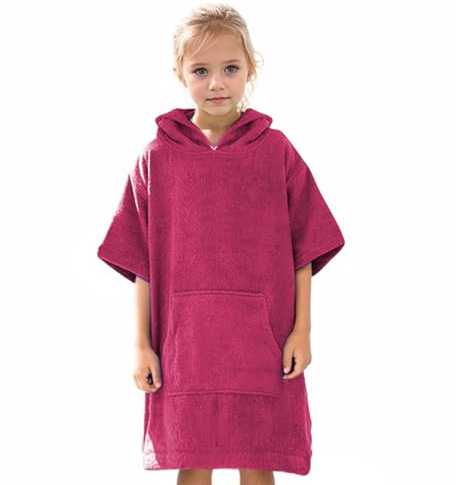 DiaryLook Kinder Kapuzen Badeponcho,Saugfähiges Handtuch Poncho für Jungen und Mädchen,6-10 Jahre,Ideal für Strand,Schwimmen und Surfen