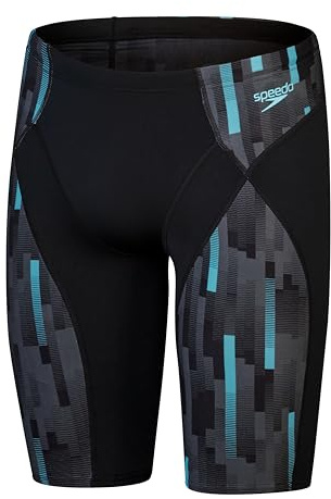 Speedo Endurance+ Max Kompressions-Schwimmhose Athletische Passform Performance-Material für Herren, Schwarz, USA Anthrazit, Marineblau, 26