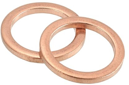 sourcing map 50 rondelle piatte M12, in rame, 12 mm ID x 18 mm OD x 1,5 mm di spessore per viti a bullone, riparazione di fabbriche, cucine, negozi e costruzioni all'aperto, rosso