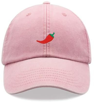 Red Chilli Pepper Baseballkappe Vintage Washed Unisex Dad Hat Verstellbar Vatertag, rose, Einheitsgröße