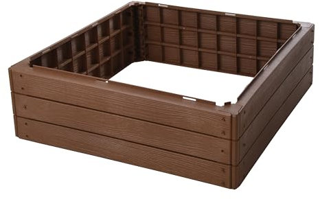 Hochbeet aus Kunststoff, 75,6 x 75,6 x 25 cm, Braun