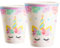 MORAINJAY 16 Pièces Violet Tasse en Papier Vaisselle Anniversaire à Thème Licorne pour Filles,9oz/250ml Gobelets Idéal pour Fêtes d'Enfants,Table Décoration Joyeuse -16 Invités