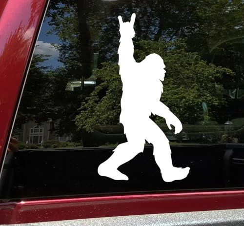 Rakelfix Big Foot Metal Horns Bigfoot Aufkleber Größe&Farbe ANPASSBAR Sticker Autoaufkleber Lack Scheibe Wand