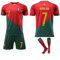 Portugal Fußball-Trikot Set, Heimtrikot Nr. 7, Rot-Grün, mit Shorts und Socken (26)