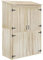 Outsunny Gartenschrank, Aufbewahrungsschrank aus Holz, 2 Regale, 2 Magnettüren, Schrägdach, geräumiges rechtes Fach, 120 x 57 x 183 cm, Naturholz