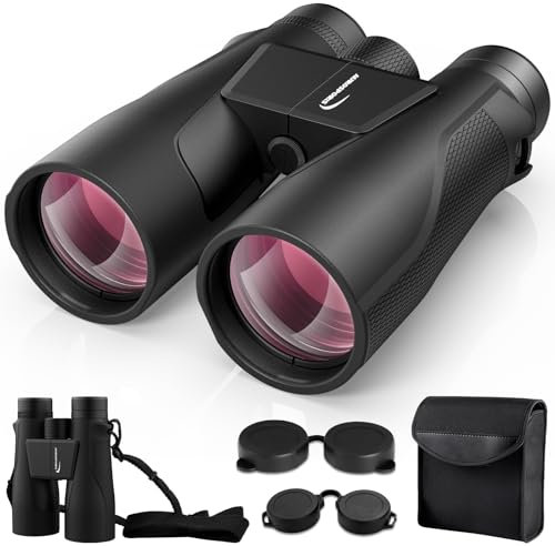 15x56 Binoculars for Adults High Powered - Aurosports HD Large View Binocular with Clear Low Light Vision - Lightweight Easy Focus Binos Bird Watching Hunting Hiking Cruise Travel - Black