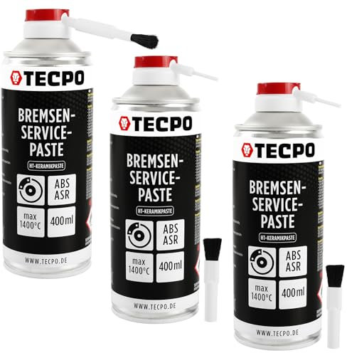 TECPO Hochtemperatur Multimontagepaste, 3X 400ml Hochbelastbarer Dauerschmierstoff für die Bremsscheiben Bremsenpaste Anti-Quietsch-Paste Bremsen Schmierpaste Keramikpaste Kupferpaste