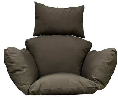 Hängesessel Kissen Sitzkissen Schaukelstuhl Auflage: Polster Auflage für Polyrattan Rattan Hängeschaukel Wasserdicht Swing Chair Ersatzkissen mit Kopfstütze Binden Terrassenstuhlkissen (Dunkelgrau)