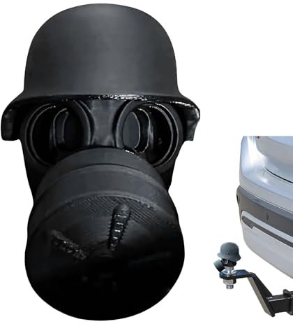 Abdeckkappe für Anhängerkupplung, Anhängerkupplung Schutzkappe Abdeckung für 50 mm Kugelkopf Anhänger Anhängerkupplungen Kupplungskappe Anhänger, In Gasmaske Helm Form, Staubdicht & Wasserdicht (D)