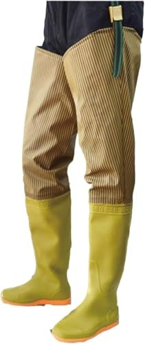 DgtZyrih Trampolieri da Pesca Ultra Alti con bootfoot, Stivali da Pioggia Alti e Leggeri Stivali da Pioggia Antiscivolo Scarpe da Acqua comode e durevoli per guado, Caccia, Lavoro di Fango,Beige,39
