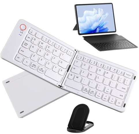 Clavier Sans Fil Pliable - Clavier De Poche Pliable, Clavier Pliant Ultra Slim Ultra Slim La Plupart Des Tablettes, Ordinateurs Portables Et Smartphones, Prennent En Charge 3 Appareils, Clavier Sans F