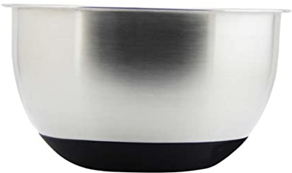 KICHOUSE Stainless Steel Mixing Bowl Scale Non-Slip Silicone Bottom Egg Beating Bowl 24cm Diameter Kitchen Fruit Salad Home Use