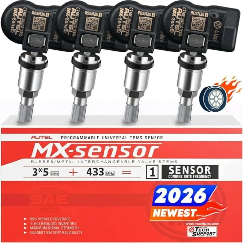 Autel MX RDKS 2in1 TPMS Sensor 4 Stück Dualfrequenz programmierbar | Passend für gängige Autel TPMS Geräte, OE-Qualität, wetterfest, 4–6 Jahre Lebensdauer, einfach montierbar