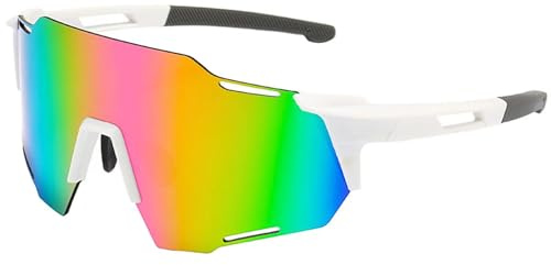 MEMSJIUWEN Lunettes de vélo, lunettes de soleil pour hommes et femmes, protection uv400, lunettes de soleil pour moto, course à pied, ski, baseball, pêche, beach volley (A Couleur 1 PCS)