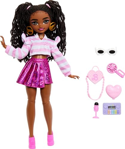 Barbie Dream Besties Brooklyn” Fashion Doll & Accessories, Posable with Brunette Hair & Dance-Themed Toy Pieces, JKP51