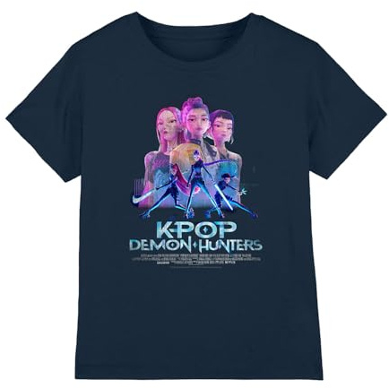 Kpop Demon Hunters Unisex Kids K-pop Demon Hunters - Huntrix Huntr/X Billboard Poster Kids T Shirt T-Shirt (Pack of 1)