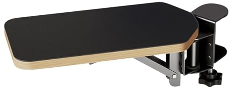 Desk Arm Rest, Table Edge Extender, 90 Degree Rotating Armrest, Foldable Support, Ergonomic Elbow Pad, Adjustable Workstation Board, Wooden Forearm, Typing Computer Chair Accessory