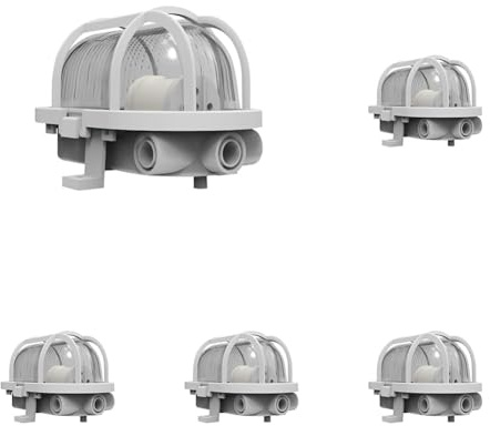 Müller-Licht LED Kellerleuchte Oval, white + Schutzkorb für höchsten Lichtkomfort - schönes neutralweißes Licht (4000 K) für optimale Arbeitsbeleuchtung - IP44 - weiß (Packung mit 5)