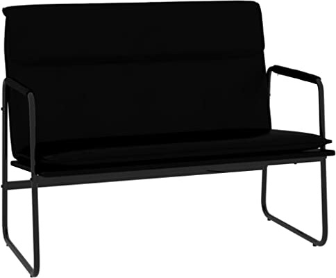 Mhdvray Sitzbank Schwarz 100x64x80 cm Kunstleder mit gepolsterter Lehne stabiles Metallgestell Modernes Design Robust und Langlebig für Esszimmer Küche Flur und Schlafzimmer
