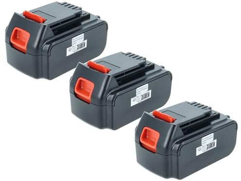 vhbw 3X Akku kompatibel mit Black & Decker ASD184 Typ 2, ASD184 Typ 1, ASD18 Typ 2, ASD18 Typ 1 Werkzeug (4000 mAh, Li-Ion, 20 V)