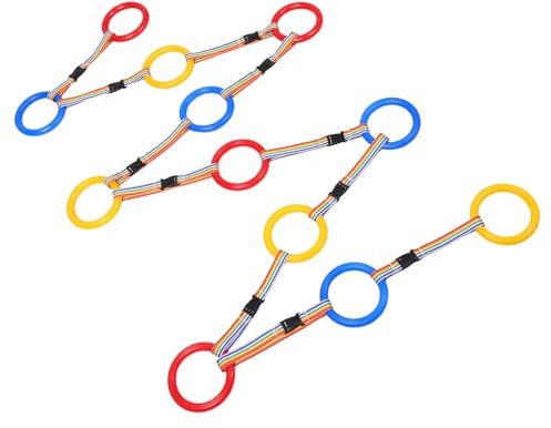COLLBATH Corda di Sicurezza Prevenzione della Separazione Accidentale con 12 Anelli Colorati in Plastico e Nylon, 12 Pezzi per Uscite e Giochi All'aperto