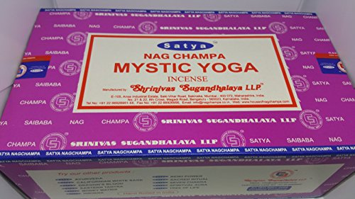 3 x Mystic Yoga Satya Nag Champa Räucherstäbchen, Packungen 15 g mit Souvenir Badge von Sterling effectz