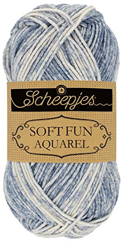 Scheepjes Softfun Aquarel 1x50g - 802 Riverscape, Blue Crochet and Knitting Yarn