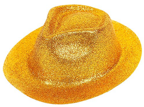 Alsino Glitzer Disco Trilby Hut Partyhut Fedora Trilbyhut Glitzerhut, Variante wählen:TH-92 Glitzer gold