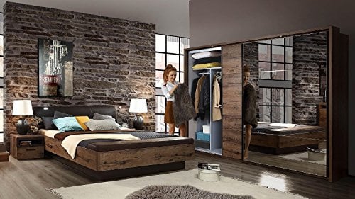 FORTE Jacky Kleiderschrank 270, geräumiger Kleiderschrank, moderner Schlafzimmerschrank, Holzwerkstoff, Eiche Holzdekor, 269,9 cm breit x 209,7 cm hoch x 61,2 cm tief