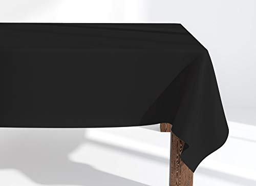 Market-Alley Tischdecke Tischwäsche Pflegeleicht Tischtuch Tischdekoration Tafeltuch Uni einfarbig rechteckig (124 Schwarz ; 100cm x 100cm)