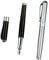2 Pcs Classic Fountain Pens Smooth Stainless Steel Pen Set Refillable Cartridge Pen Stationery (Black, Silver)