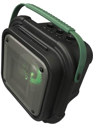 Reflexion OS01BT Bluetooth Outdoor Lautsprecher, mobil mit Akku und Lichteffekten (Bluetooth, spritzwassergeschützt, Radio, USB, AUX, 80 Watt), schwarz