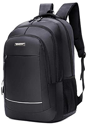 Waytex 71053 Sac à Dos Grande Contenance pour Ordinateur 17’’ Tissu Polyester Imperméable Satiné Elégant Multipoche Noir