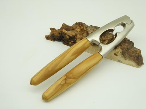 Handgedrechselter Nussknacker aus Edelhölzern, Holz, Edel Matt (Olive)
