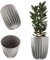 KADAX Pot de fleurs en plastique moderne, avec motif géométrique, pot de fleurs rond avec insert, pot de fleurs naturel pour l'extérieur, cache-pot à fleurs hauteur (diamètre 14,5 cm, gris clair)