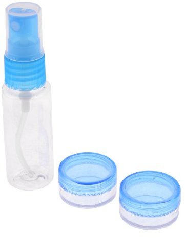 Ruilogod 3 in 1 Make-up-Werkzeug-DIY-Faikalmaske Spray-Flaschen-Sahne-Boxen blau klar