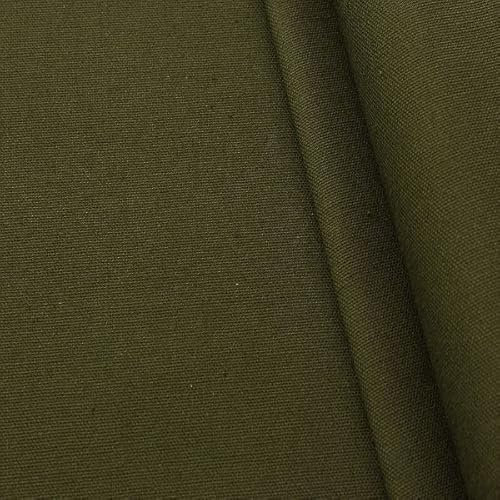 STOFFKONTOR Baumwolle Canvas - Meterware, Farbe Khaki-Oliv - zum Nähen von Bekleidung, Bettwäsche, Dekoration uvm.