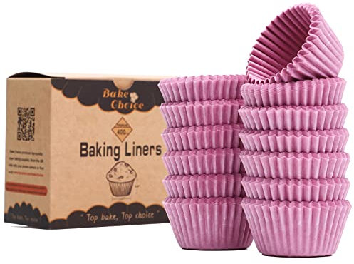 Muffinförmchen Papier Mini,400 Stück Pink Pergament,Bodendurchmesser 3,5 cm,lebensmittelecht & Antihaftbeschichtet & Fettdicht,für Party & Weihnachten & Geburtstag