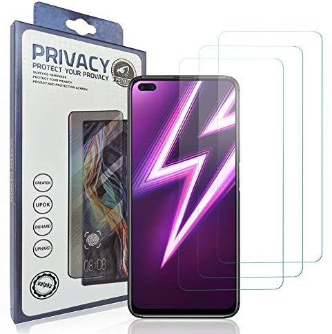 HACIEN Protector de Pantalla para Realme 6 Pro, 9H Dureza Cristal Templado móviles película blindada HD película protectora 3 Piezas