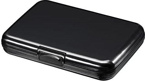 Porte-cartes RFID en aluminium pour cartes de crédit, étui à 6 emplacements pour cartes de visite, carte d'identité, argent (couleur : noir)