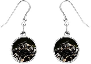 pieces puzzle jigsaw codeten DOME on Hook Earrings Sterling Silver 925 Stamped