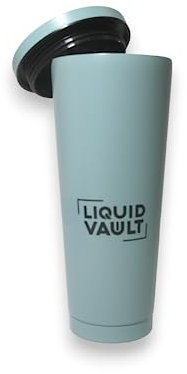 LIQUIDVAULT Vaso de viaje de acero inoxidable, 500/750 ml, doble pared aislada al vacío, taza de café reutilizable con popote y tapa, ideal para bebidas frías y calientes sobre la marcha
