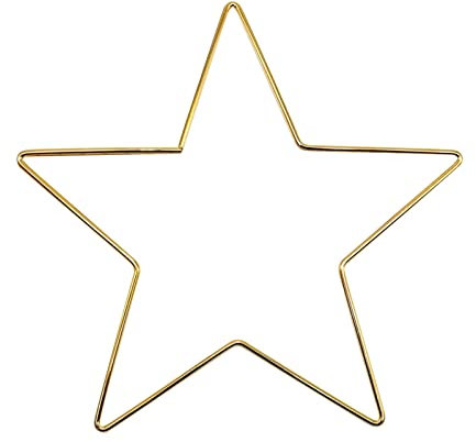 kyaoayo 5 Stück Metallring Stern, Metallrahmen Stern Metallring zum Basteln 20cm, Gold Metallring für DIY Handwerk Traumfänger Kranz Hochzeit Dekor